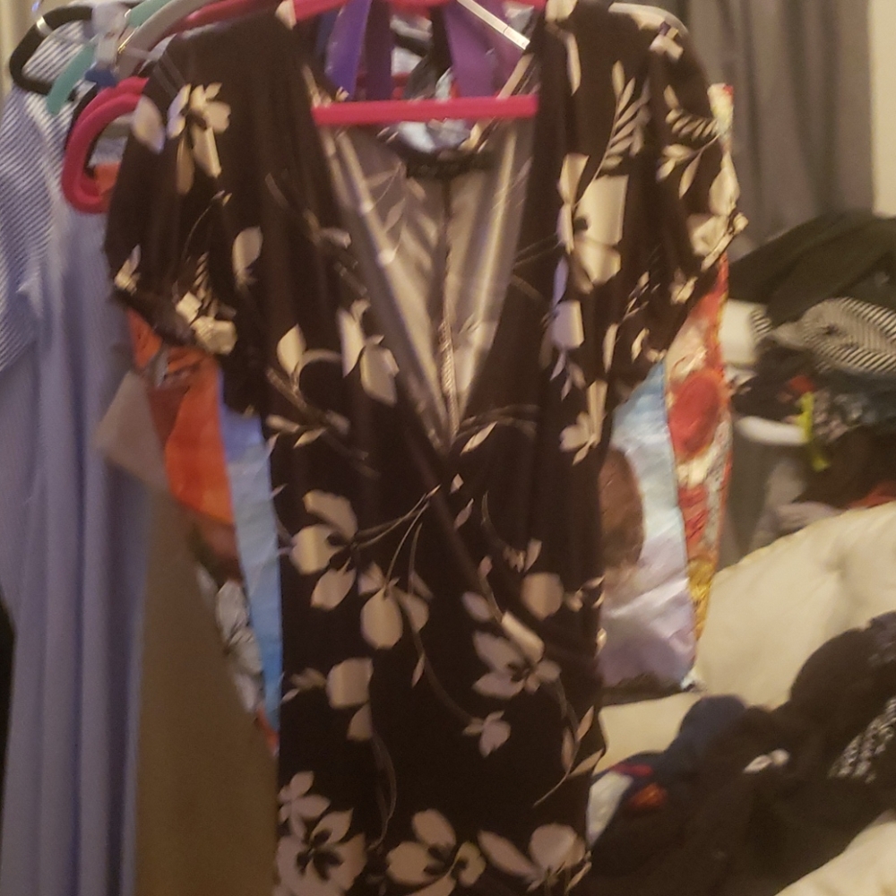 Ruby Rox size large short sleeve brown dress